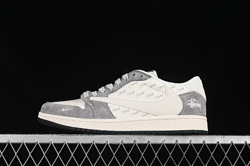 All categories Air Jordan Jordan series basketball shoes Air Jordan 1 Low High-end customized low-top sneakers Travis Scott x Fragment Design x Air Jordan 1 Low OG SP AJ1 Joe 1 Stussi joint-lead gray low-top cultural casual sneakers XY2688-124